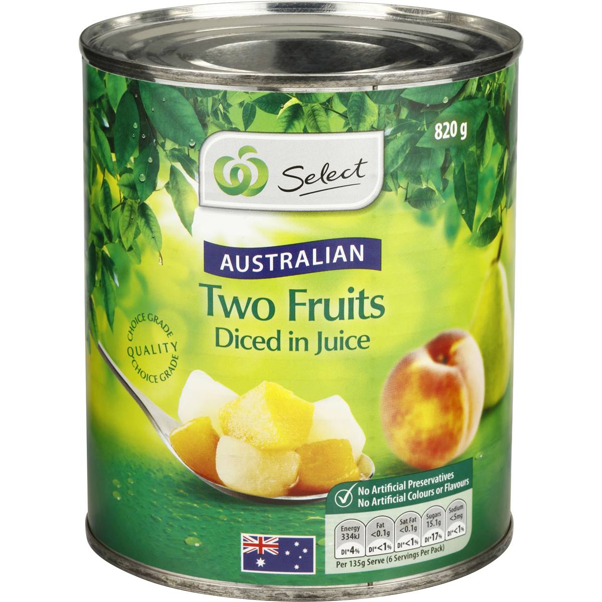 Woolworths Diced In Juice Two Fruits 820g Woolworths