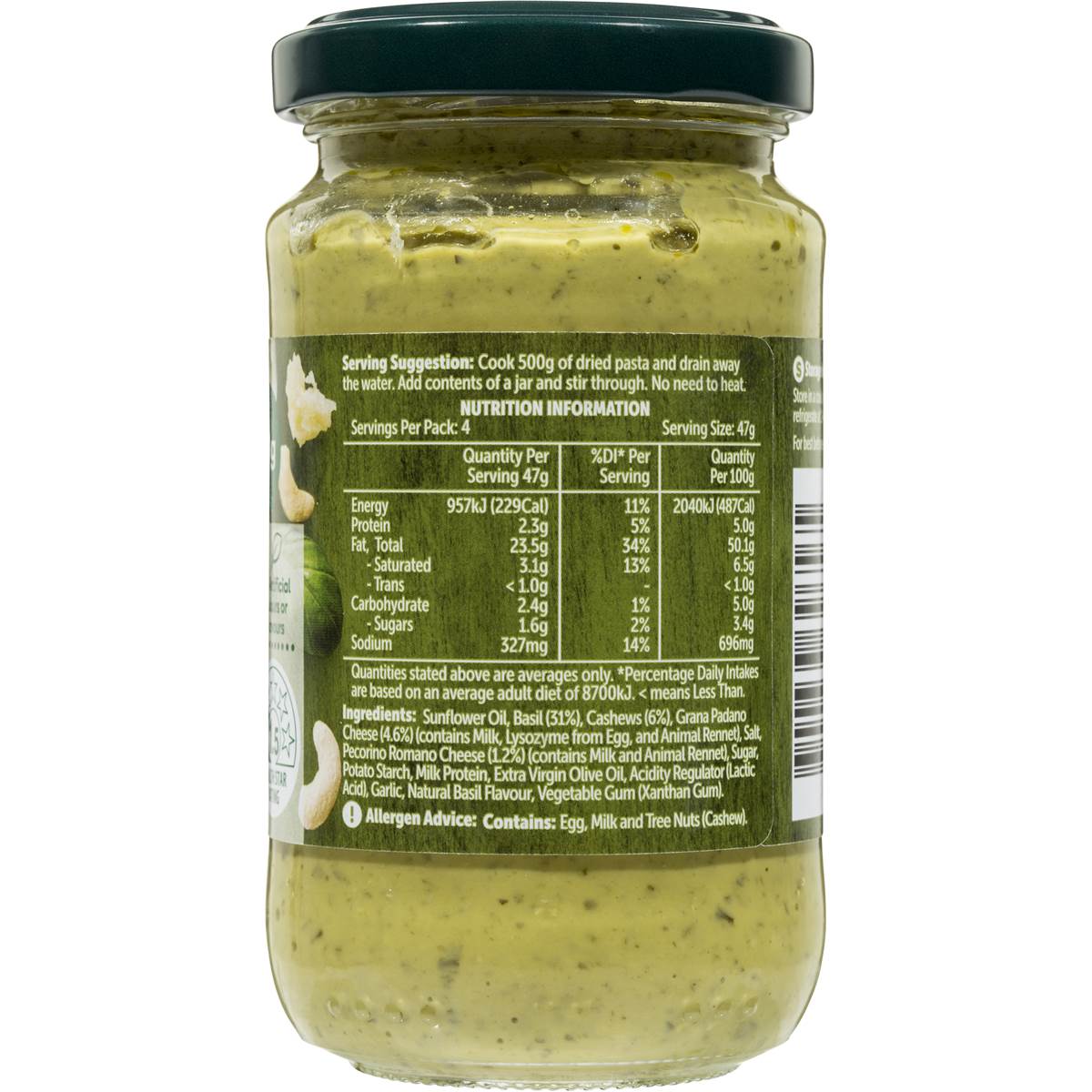 Woolworths Select Pesto Basil 190g Woolworths