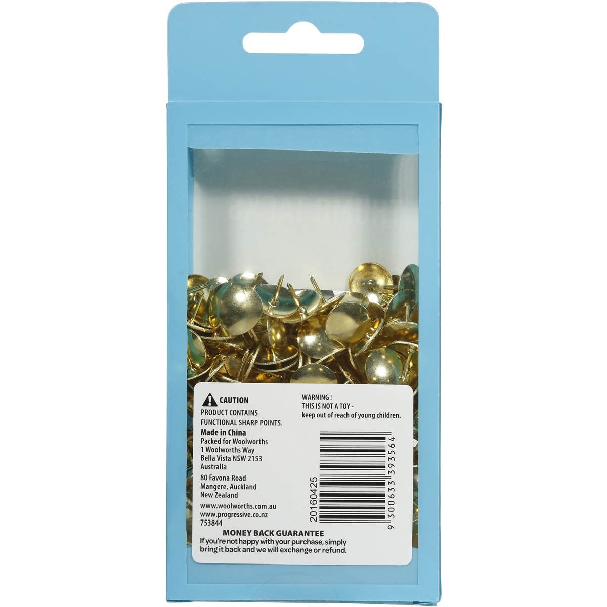 Woolworths Essentials Pins Thumb Tacks 11mm 180 Pack Woolworths