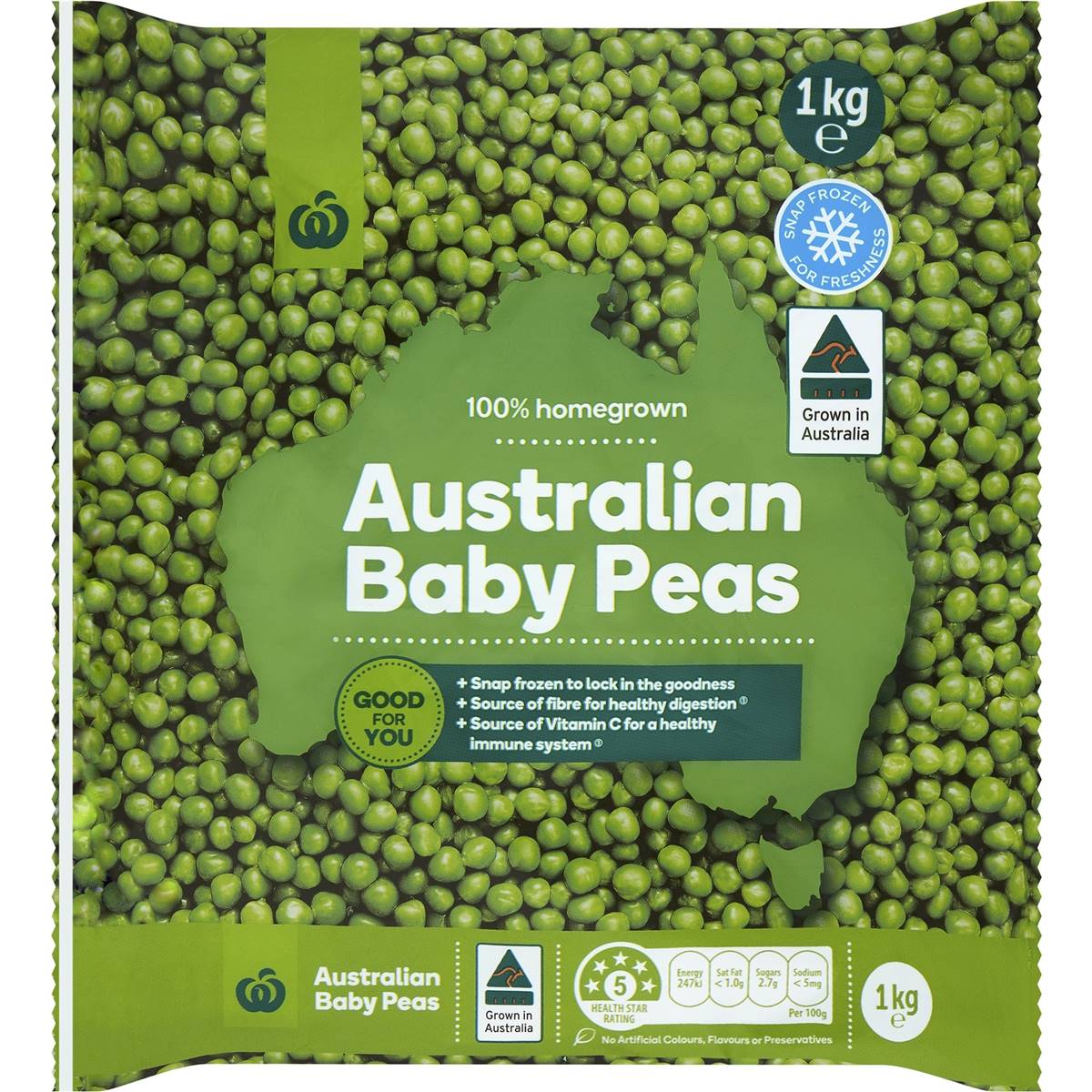 Woolworths Australian Baby Peas 1kg Woolworths