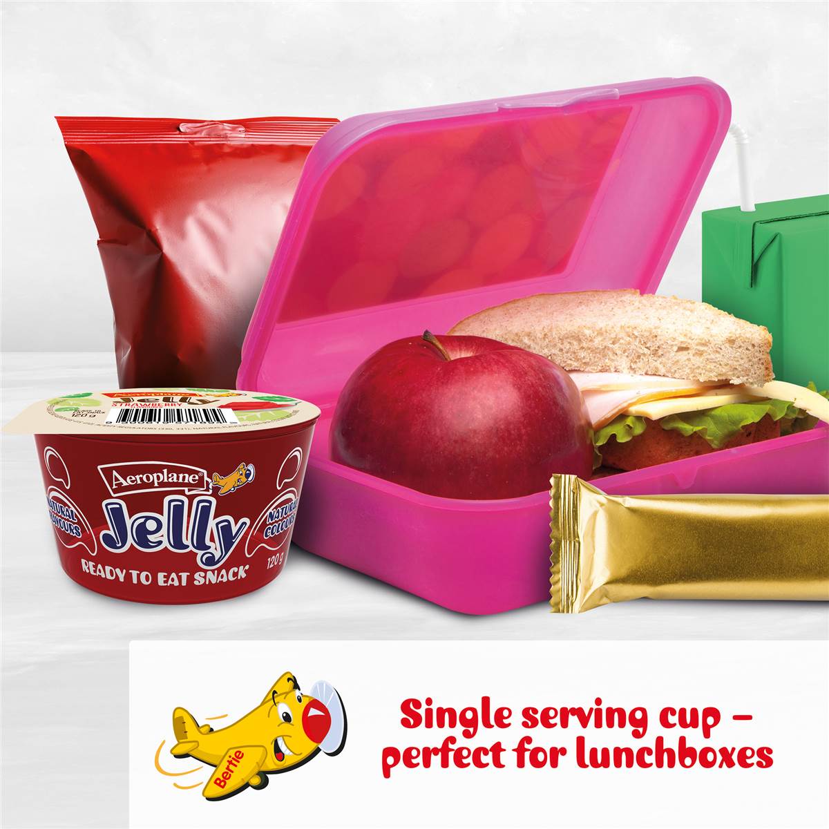 Aeroplane Ready To Eat Jelly Cup Snack Strawberry Flavour 120g Woolworths