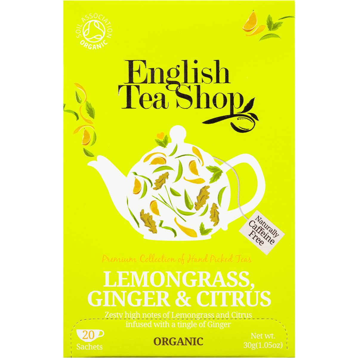 English Tea Shop Lemongrass Ginger & Citrus Teabags 20 Pack Woolworths