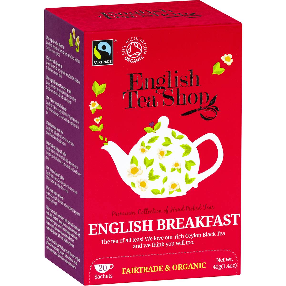 English Tea Shop Organic English Breakfast Teabags 20 Pack Woolworths