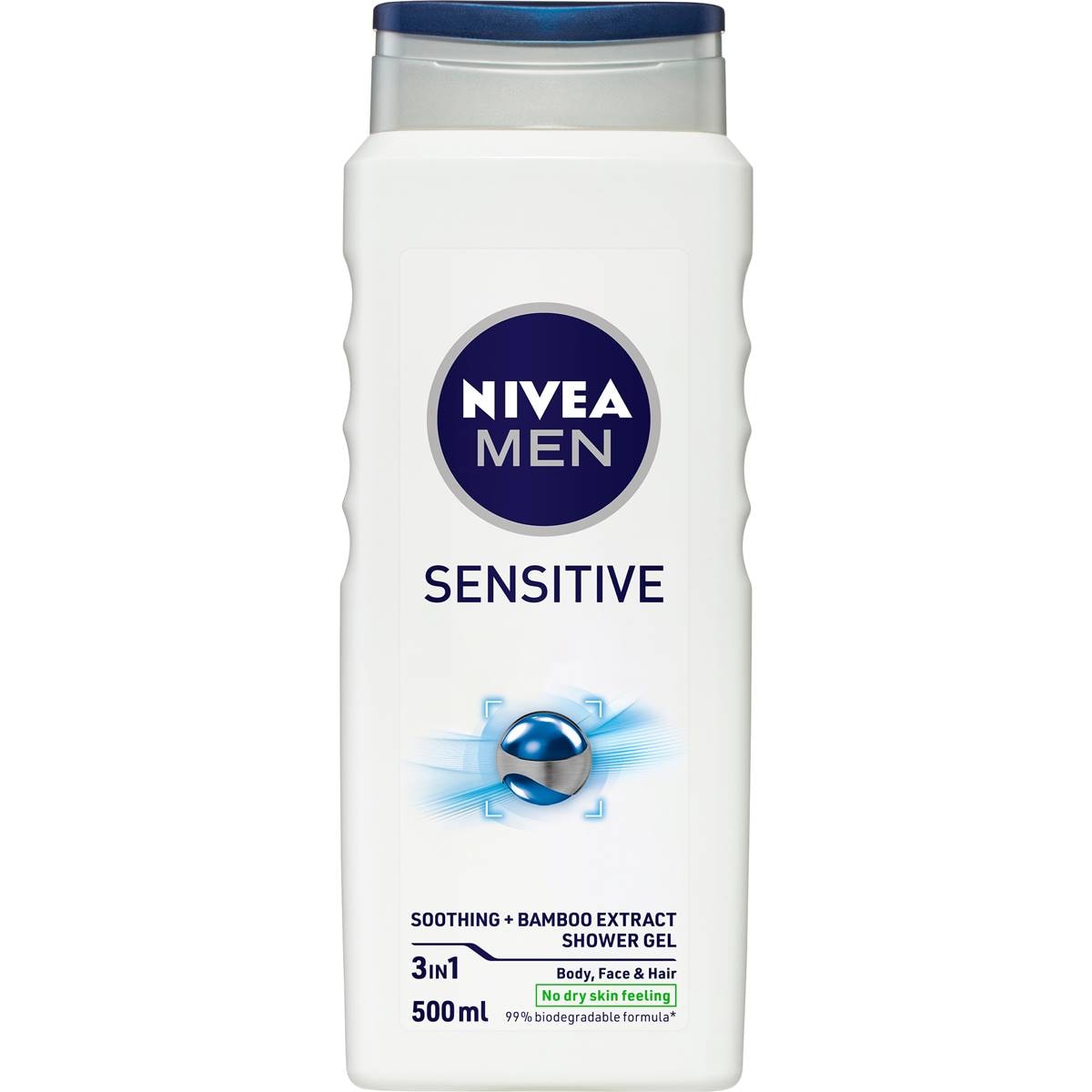 Nivea Men Sensitive 3 In 1 Shower Gel & Body Wash 500ml Woolworths