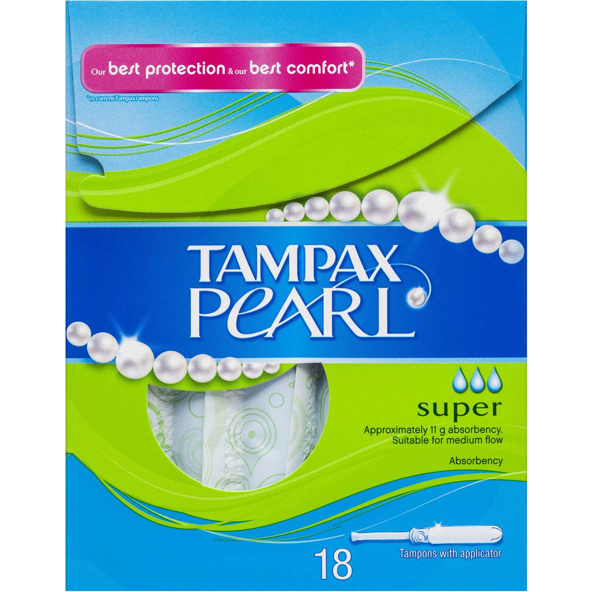 Tampax Pearl Tampons Super 18 Pack Woolworths