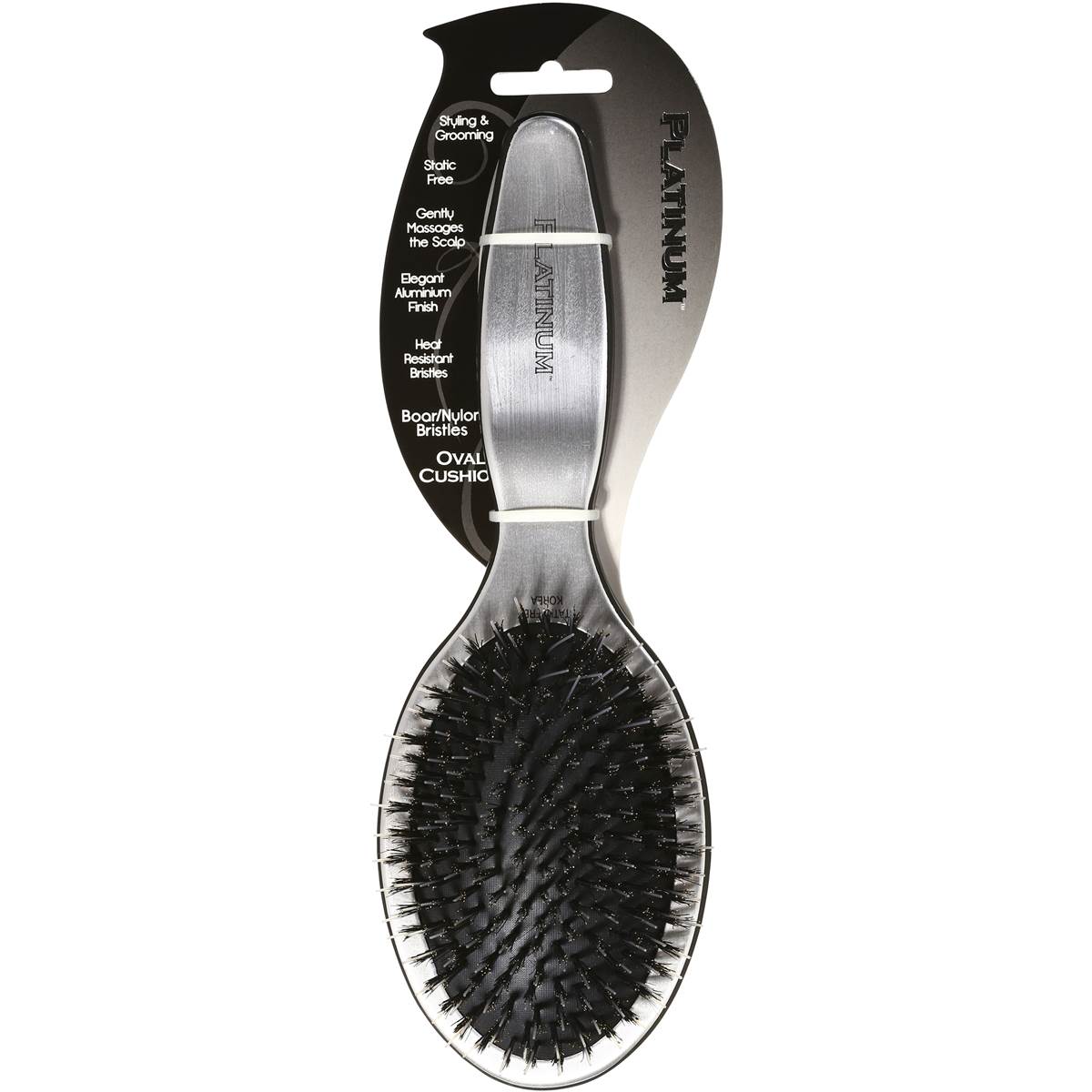 Platinum Oval Hair Brush Nylon Boar Bristle Each Woolworths