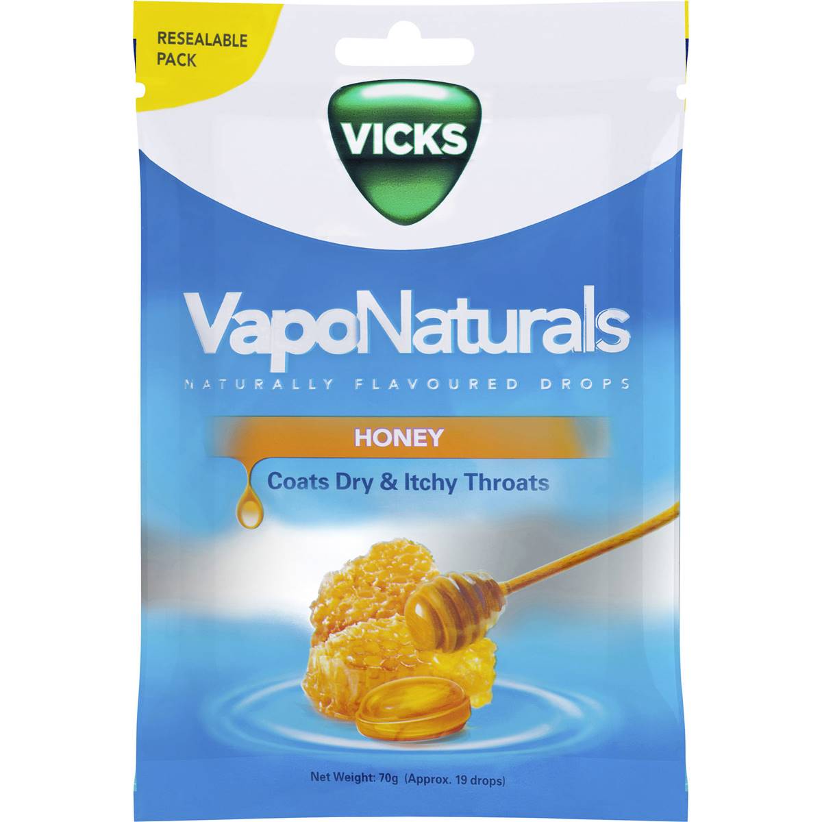 Vicks Vapo Naturals Honey Drops 19 Pack Woolworths