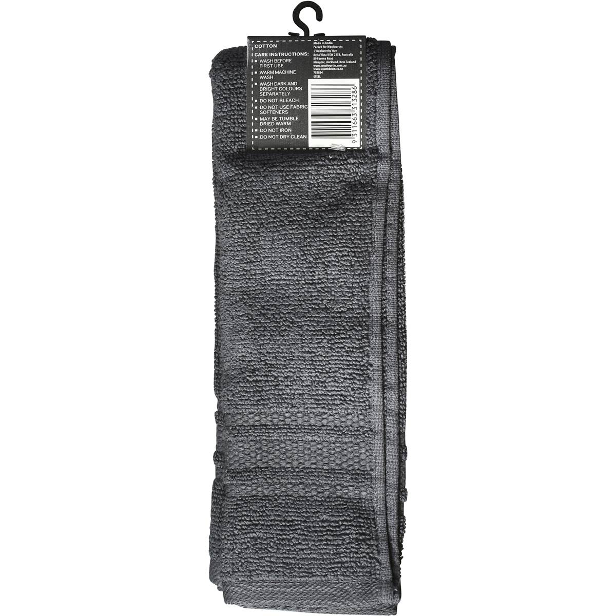 Essentials Hand Towel Silver 40 X 65 Cm Each | Woolworths