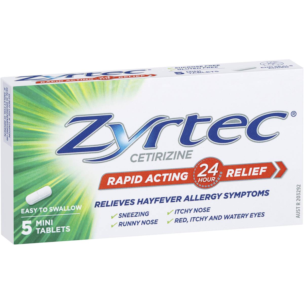 Zyrtec Rapid Acting Hayfever & Allergy Antihistamine Tablets 5 Pack