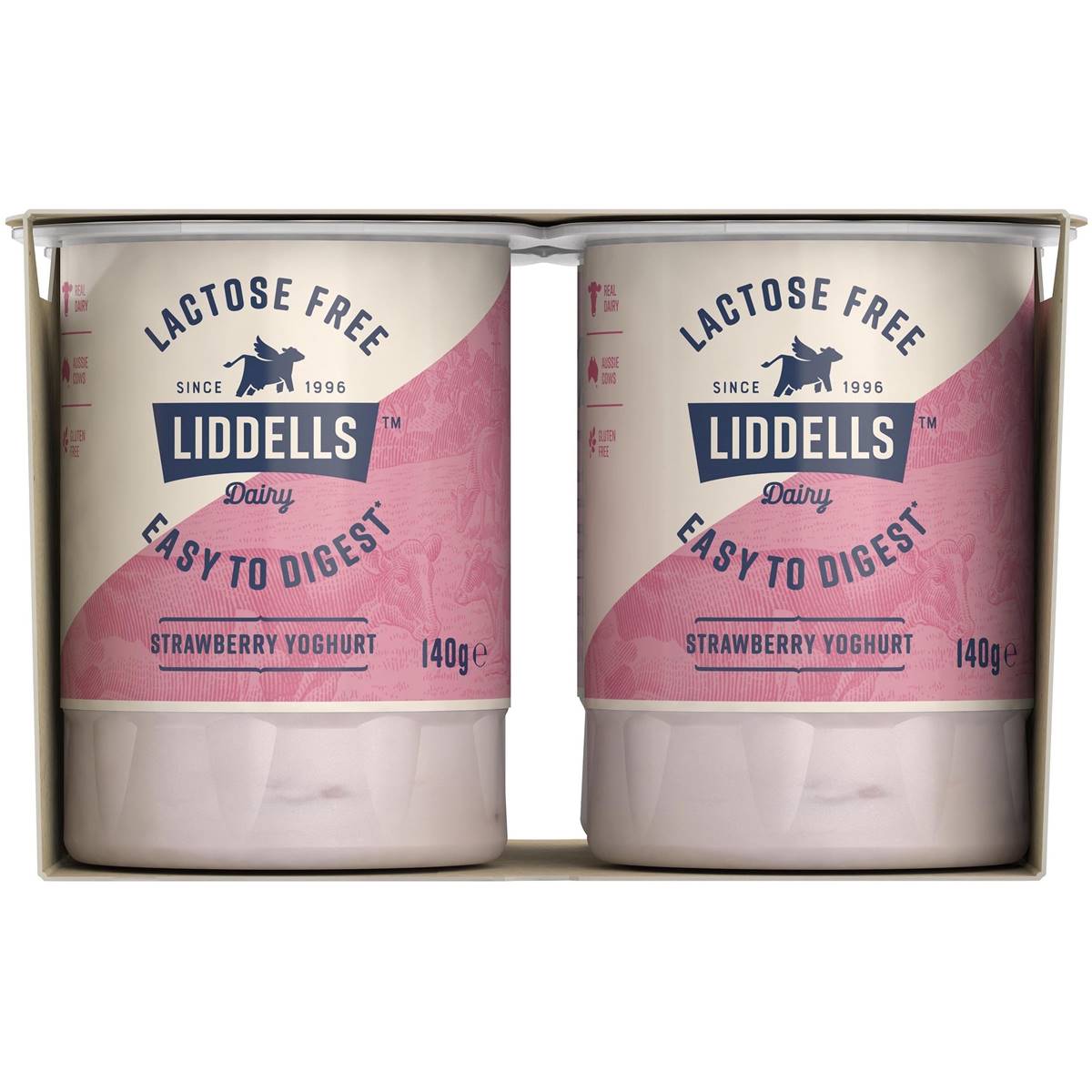 Liddells Lactose Free Yoghurt Strawberry 140g X 4 Pack Woolworths