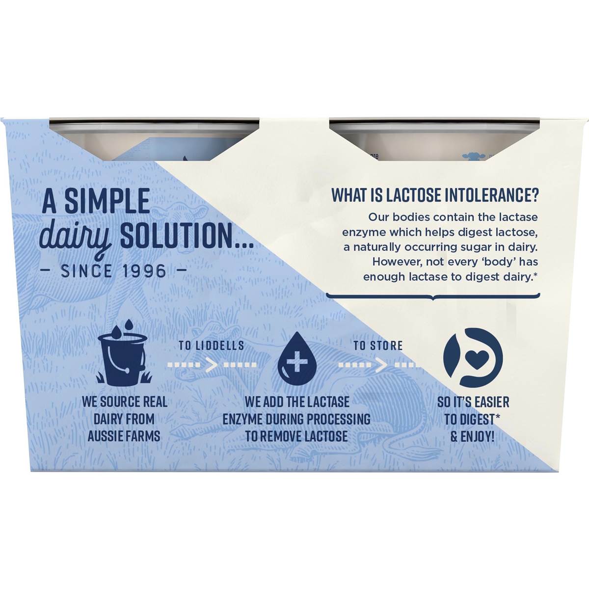 Liddells Lactose Free Yoghurt Plain 140g X 4 Pack Woolworths