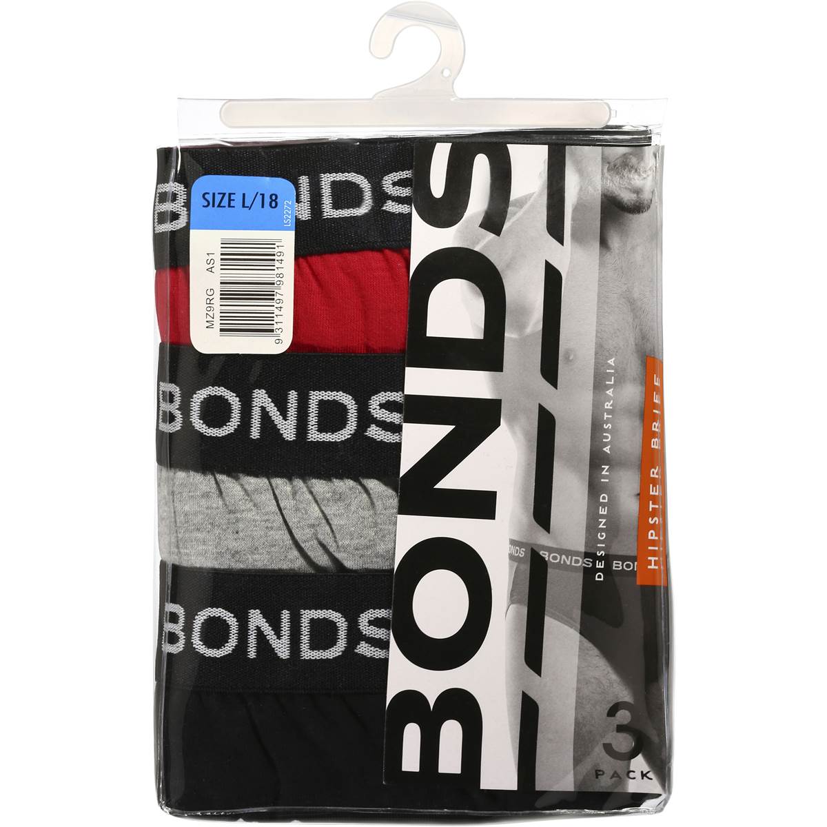 Bonds Underwear Mens Attached Elastic Brief Large 3 Pack Woolworths