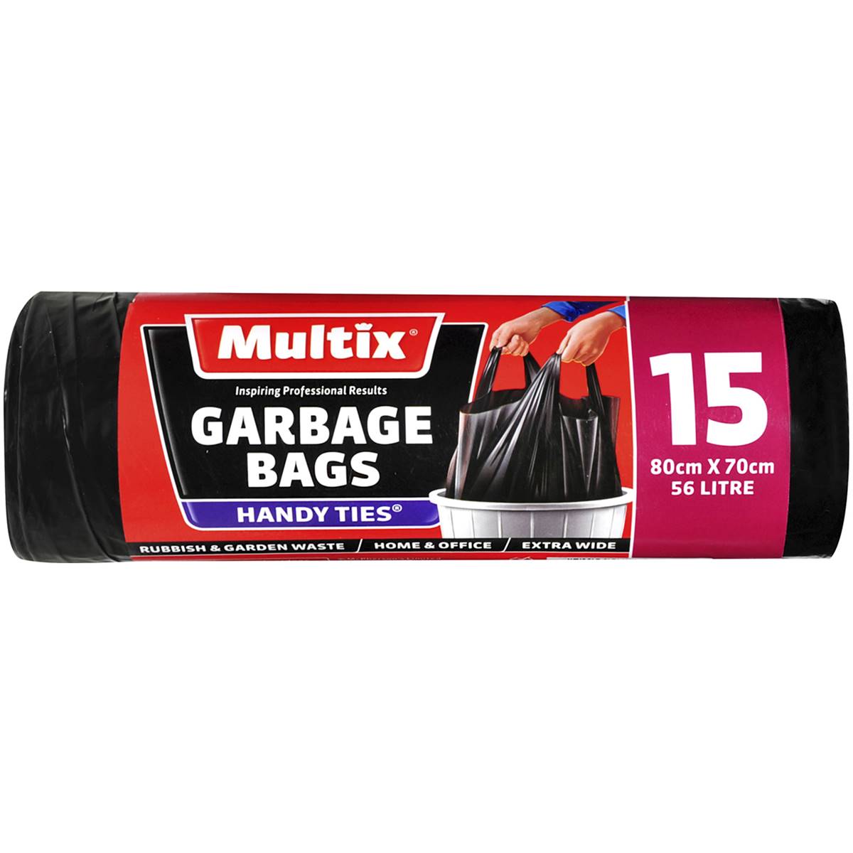 Multix Garbage Bags With Handle 80cm X 70cm 15 Pack Woolworths