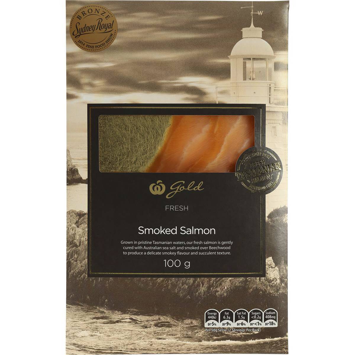 Woolworths Gold Fresh Smoked Salmon 100g Woolworths