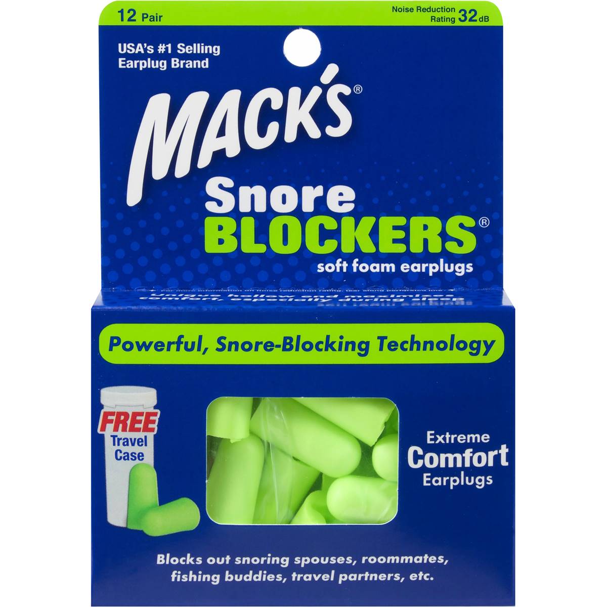 Mack's Ear Plugs Soft Foam Snore Blockers 12 Pack Woolworths
