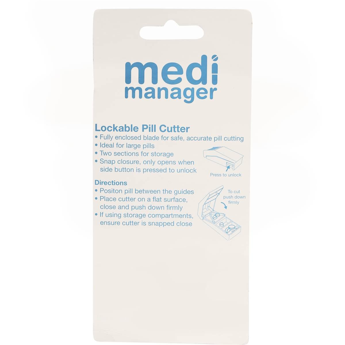 Medi Manager Medical Organiser Pill Cutter Lockable Each Woolworths