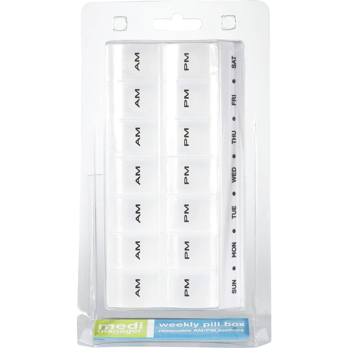 Medi Manager Medical Organiser Pill Box Am/pm 136cm Each Woolworths