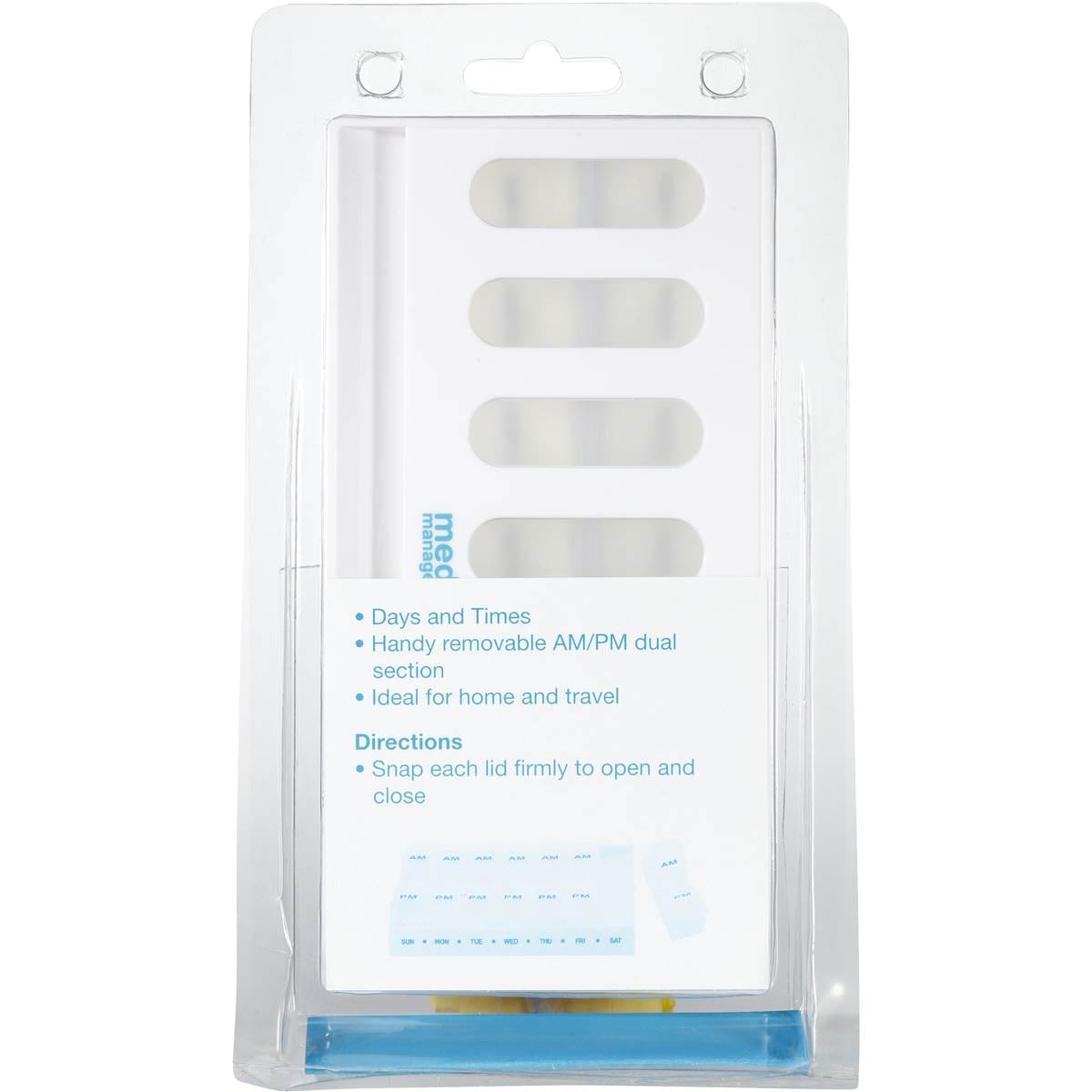 Medi Manager Medical Organiser Pill Box Am/pm 136cm Each Woolworths