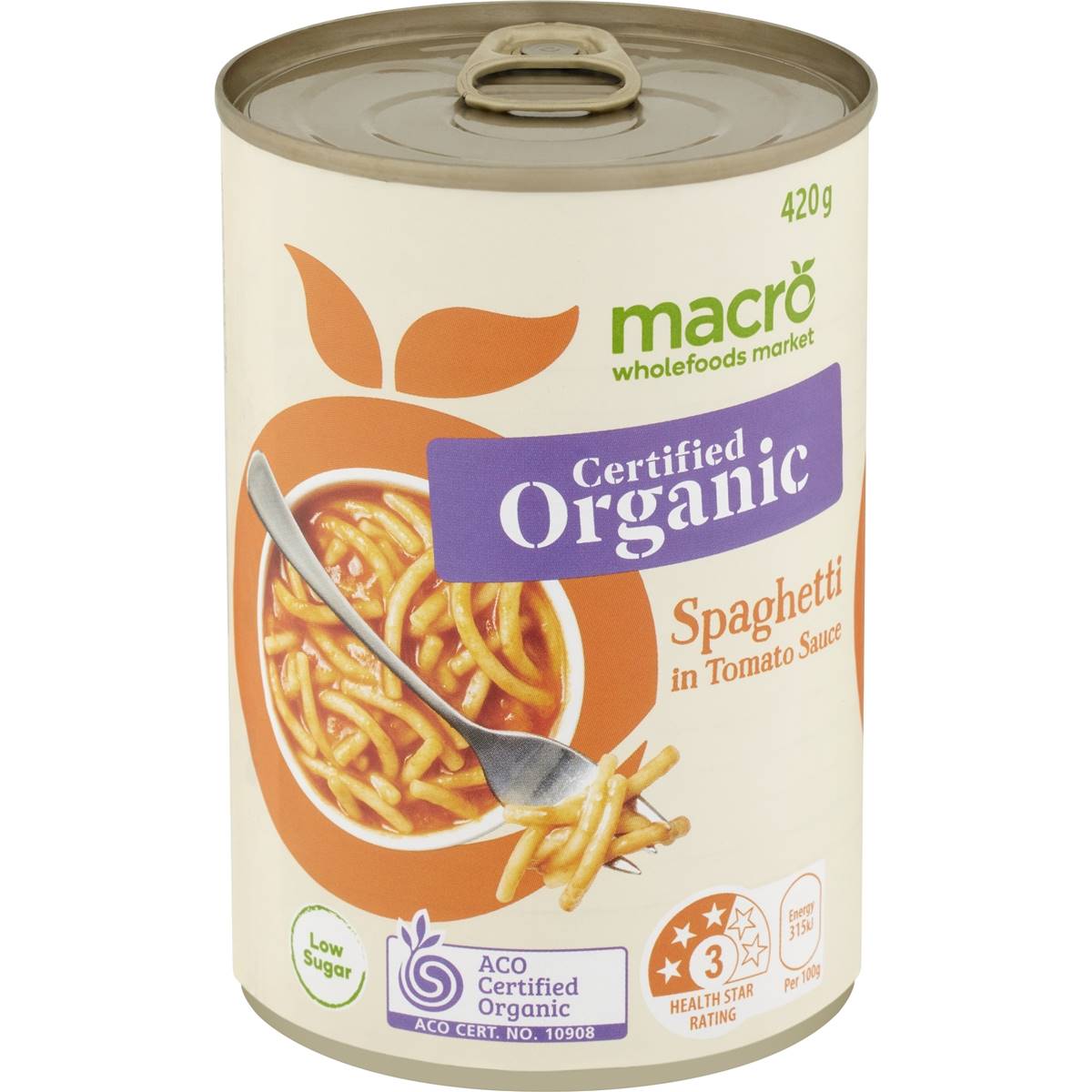 Macro Organic Spaghetti In Tomato Sauce 420g | Woolworths