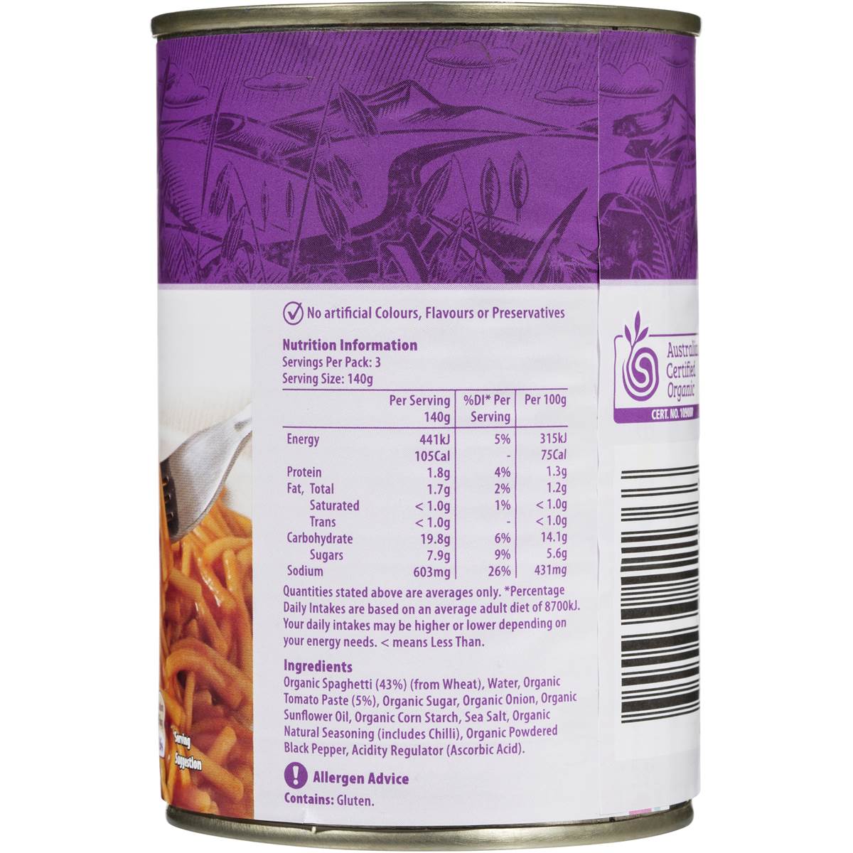 Macro Organic Spaghetti In Tomato Sauce 420g Woolworths