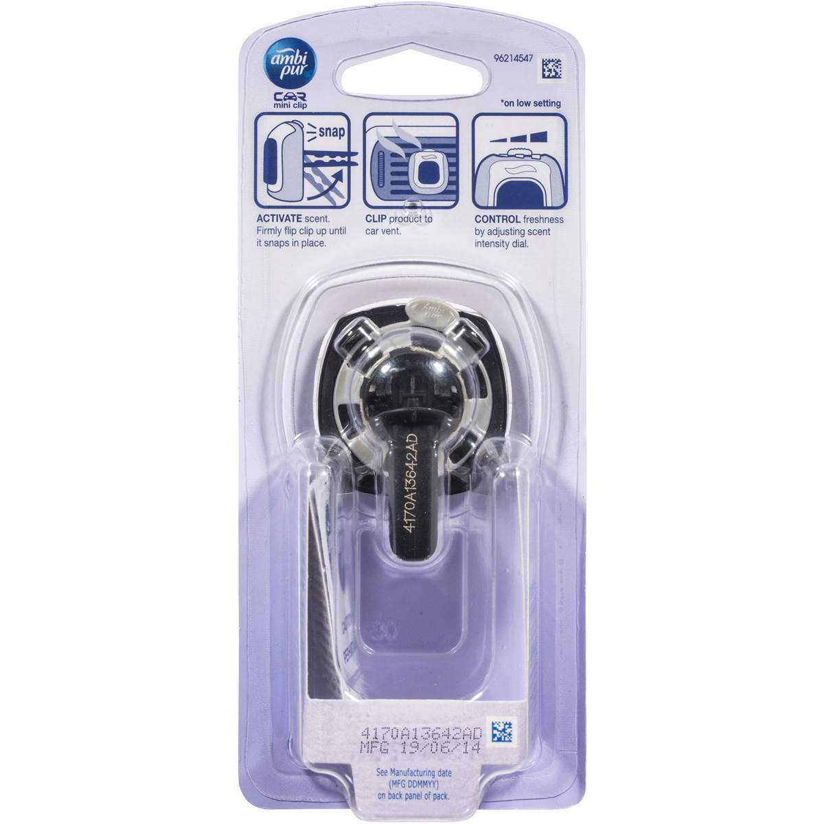 Ambi Pur Mini Clip Car Air Freshener Lavender Comfort 2ml Woolworths