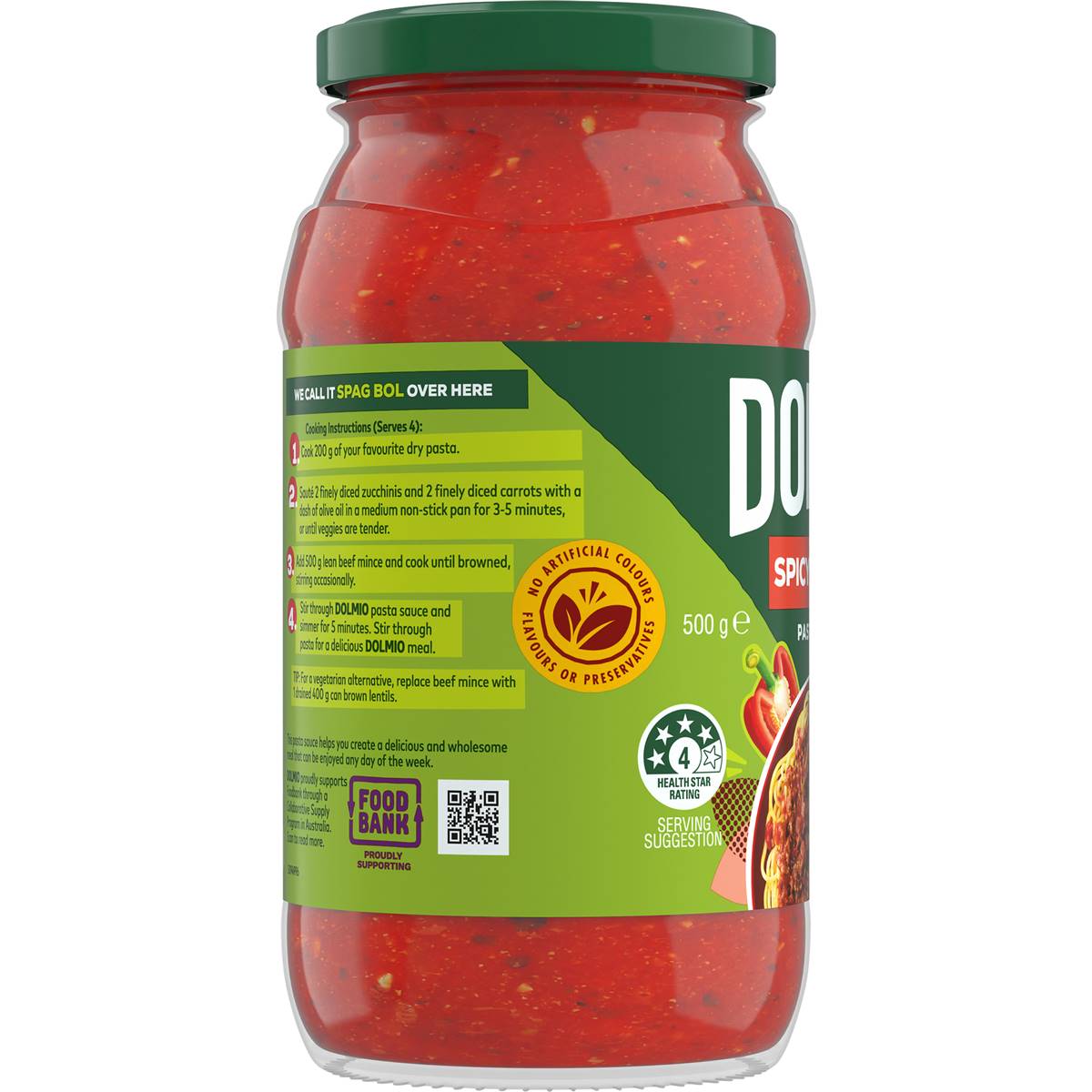 Dolmio Extra Spicy Peppers Tomato Pasta Sauce 500g Woolworths