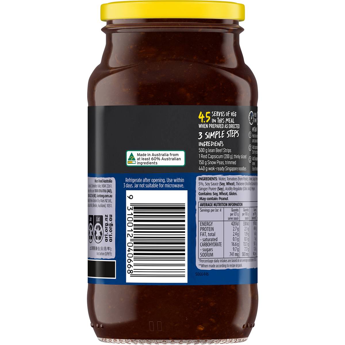 Kan Tong Black Bean Stir Fry Cooking Sauce 510g Woolworths