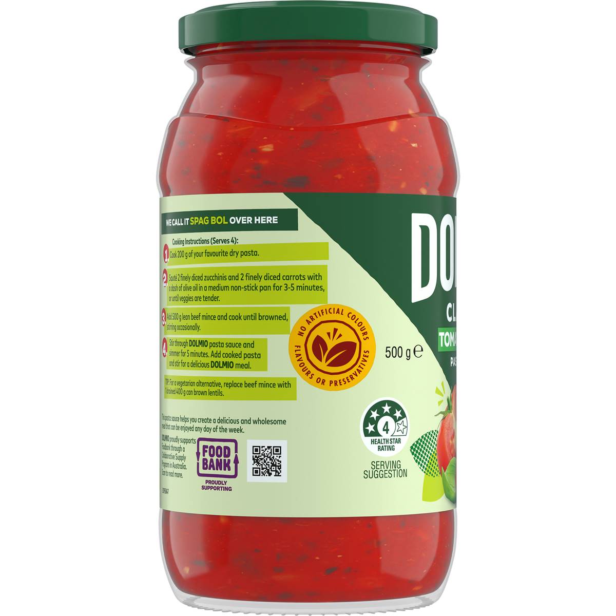 Dolmio Classic Tomato With Basil Pasta Sauce 500g Woolworths