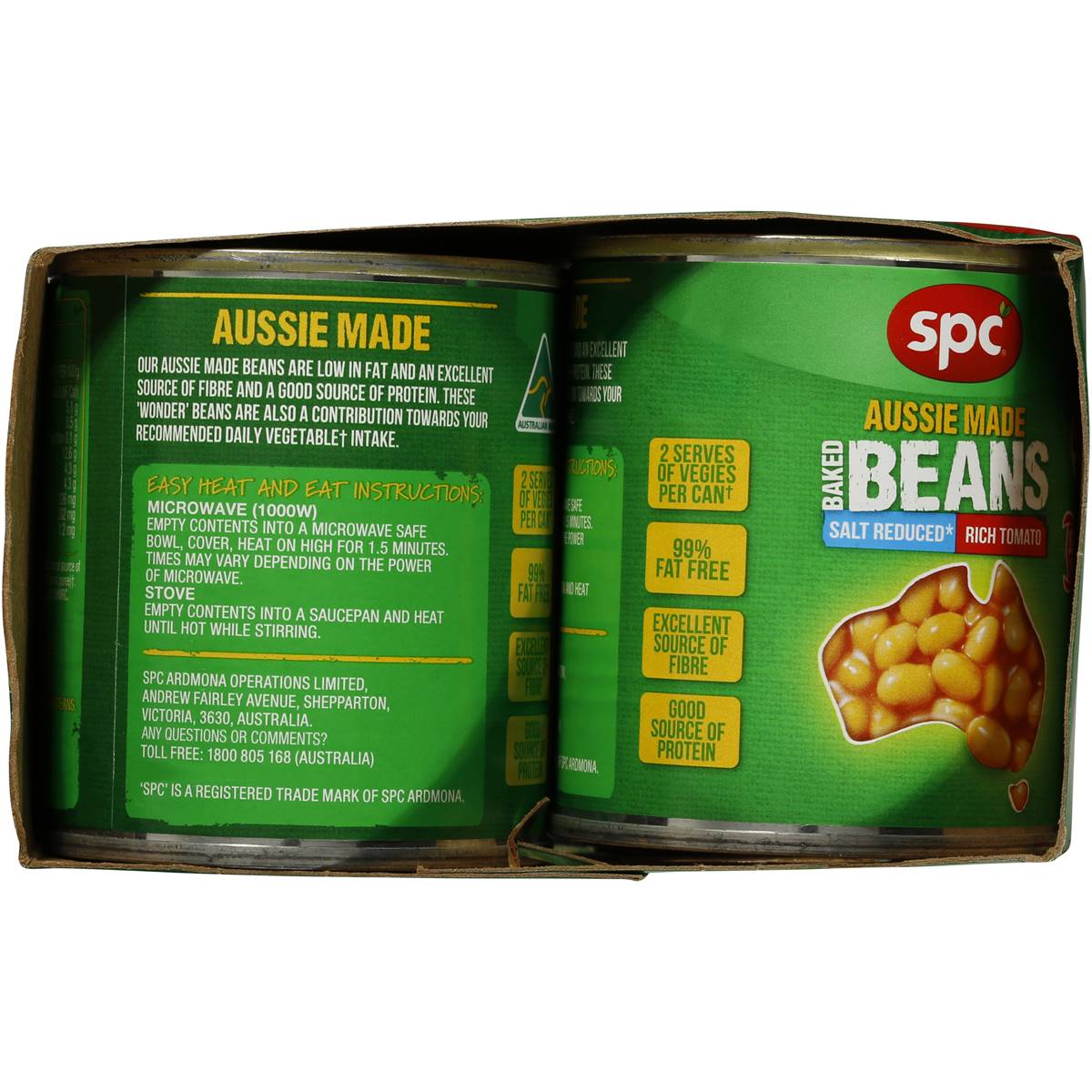Spc Baked Beans Salt Reduced 4x220g Woolworths
