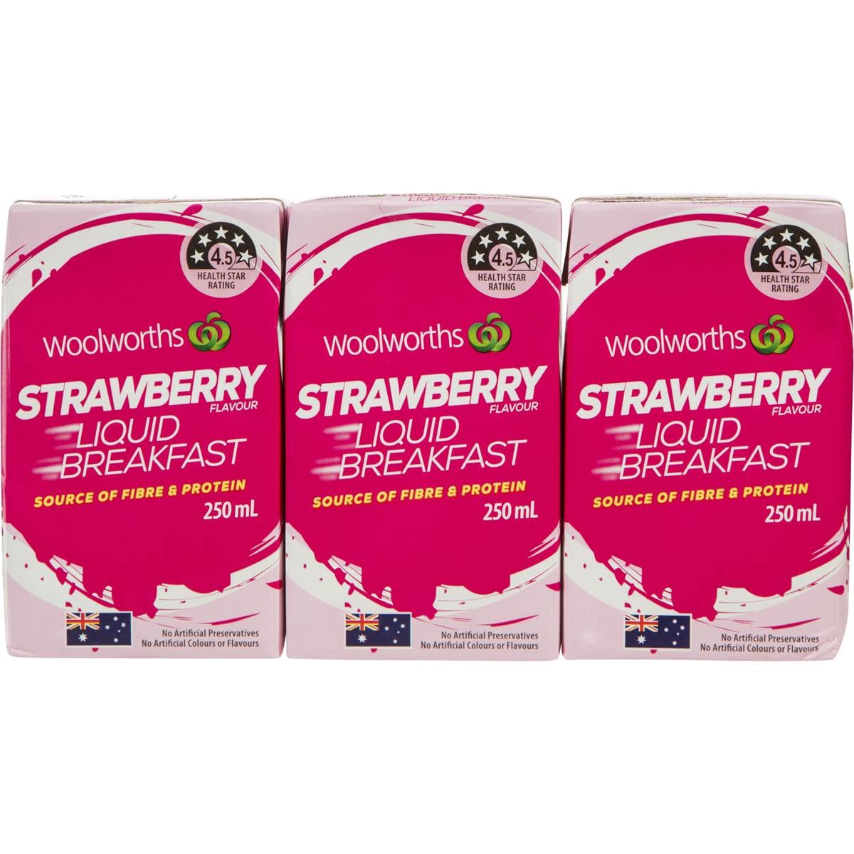 Select Strawberry Liquid Breakfast 3x250ml Woolworths