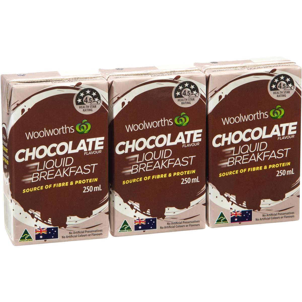 Woolworths Select Chocolate Liquid Breakfast 3x250ml Woolworths