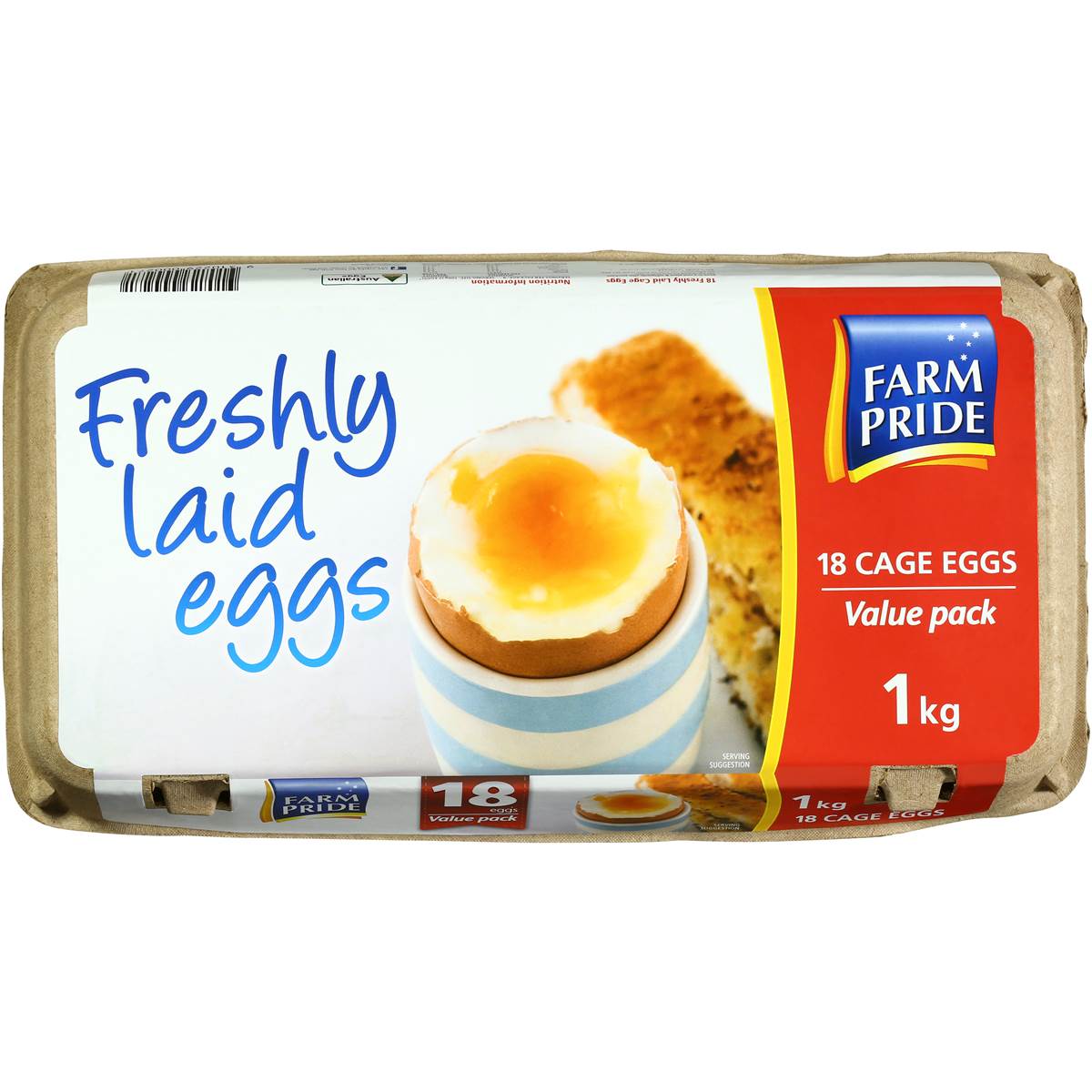 Farm Pride 18 Caged Eggs 1kg Woolworths