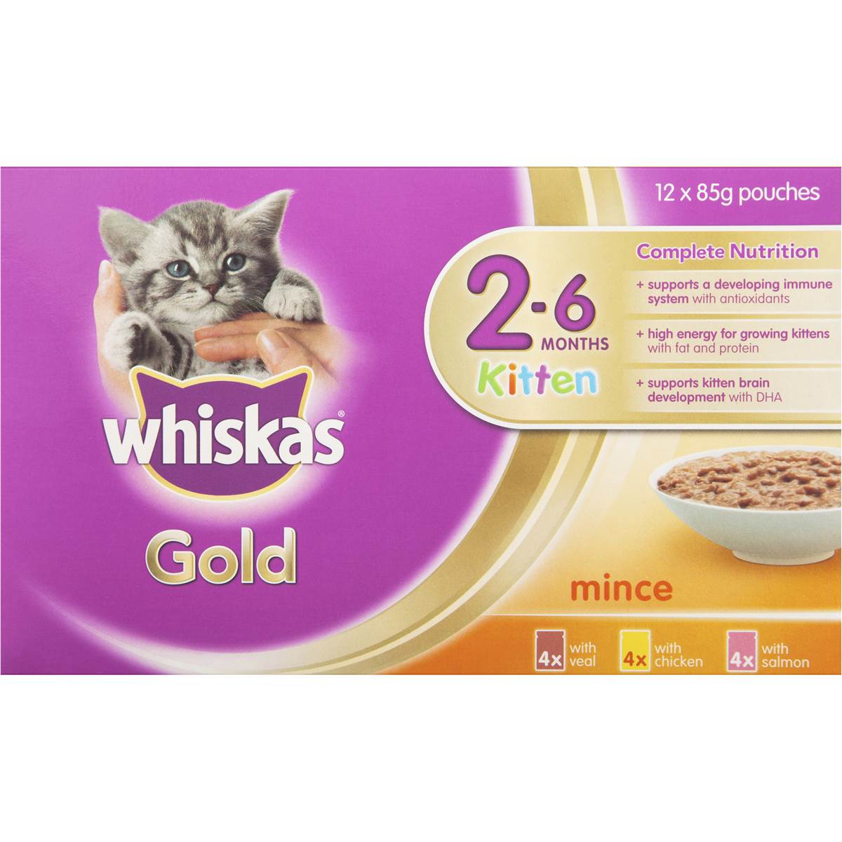 Whiskas Gold Kitten Food Variety Multipack 12 Pack Woolworths