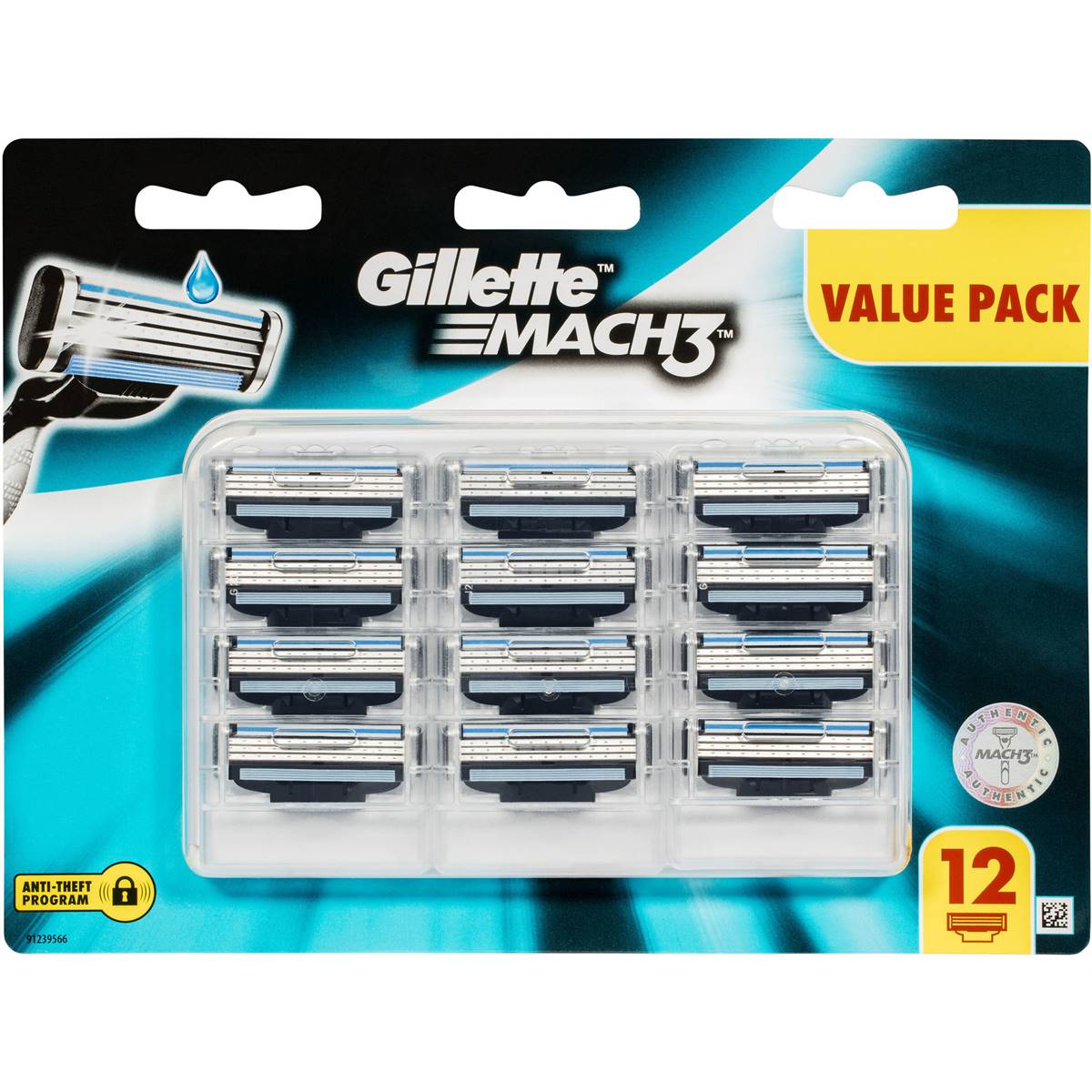 Gillette Mach 3 Shaving Blade Refill 12pk Woolworths