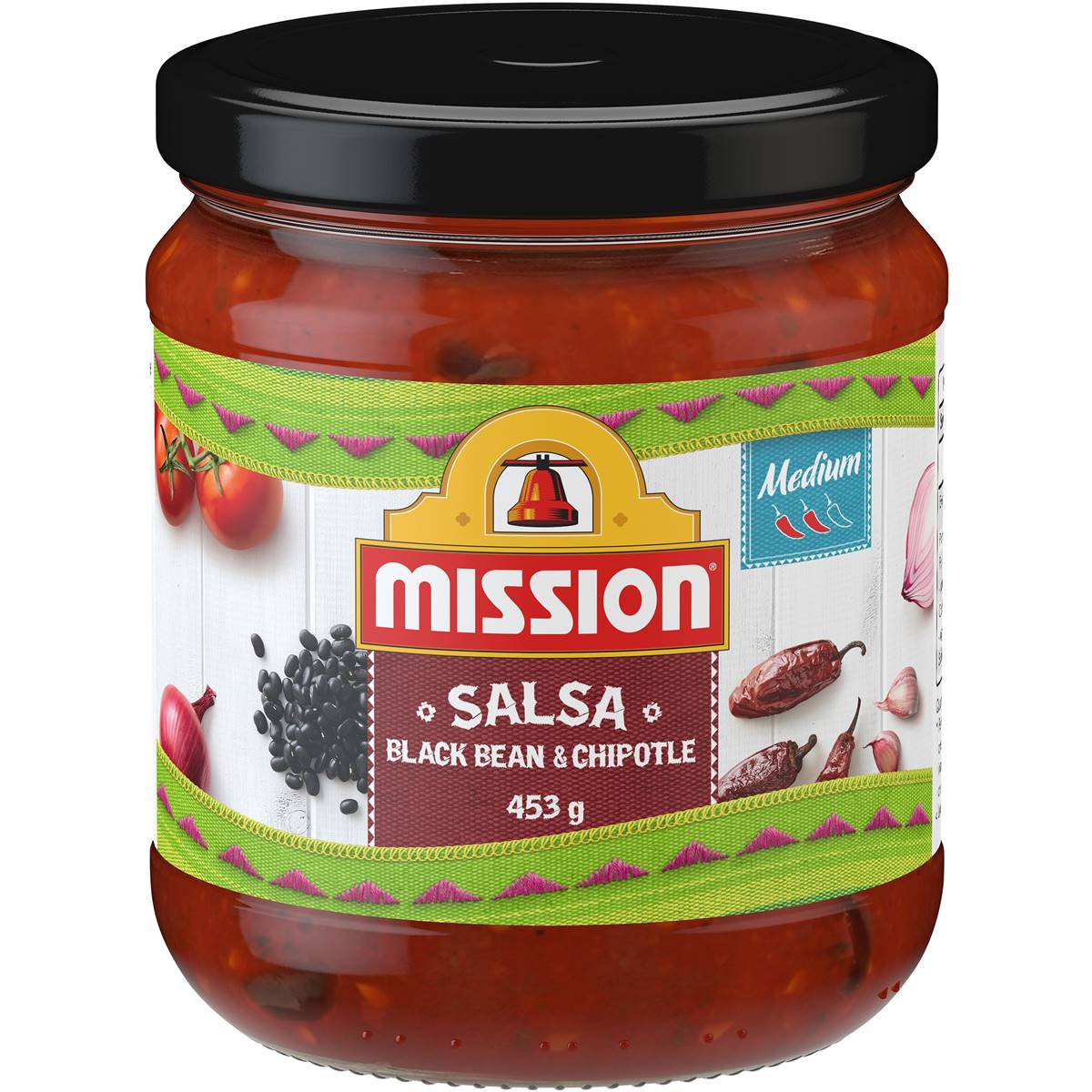 Mission Black Bean & Chipotle Salsa 453g Woolworths