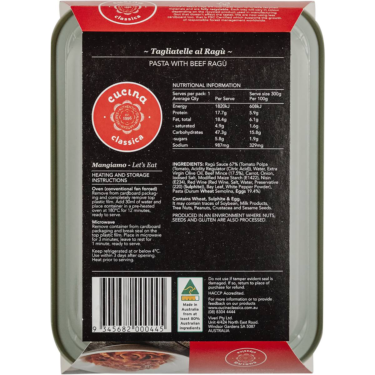 Cucina Classica Tagliatelle Beef Ragu Chilled Meal 300g Woolworths
