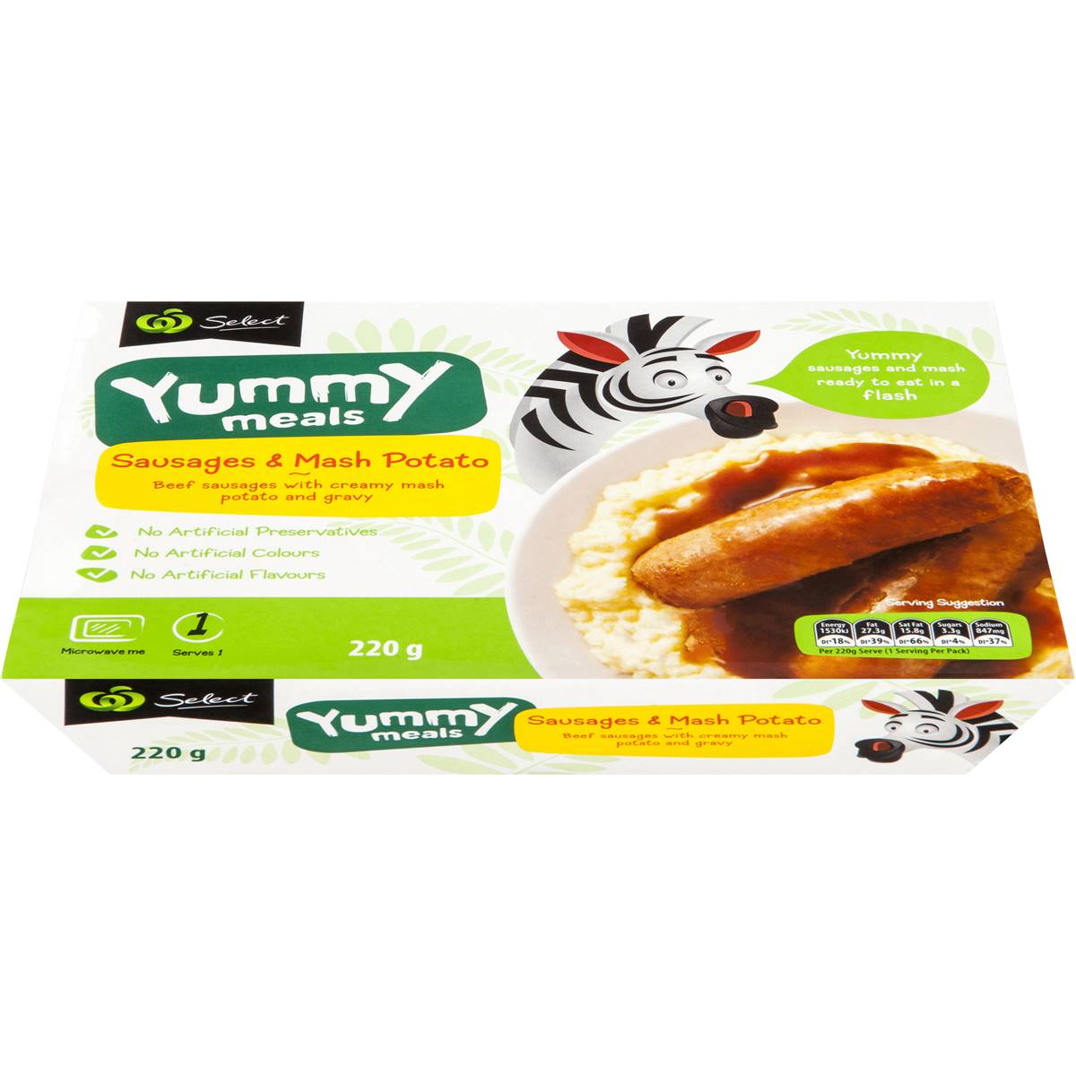 Select Yummy Meals Bangers & Mash 220g Woolworths