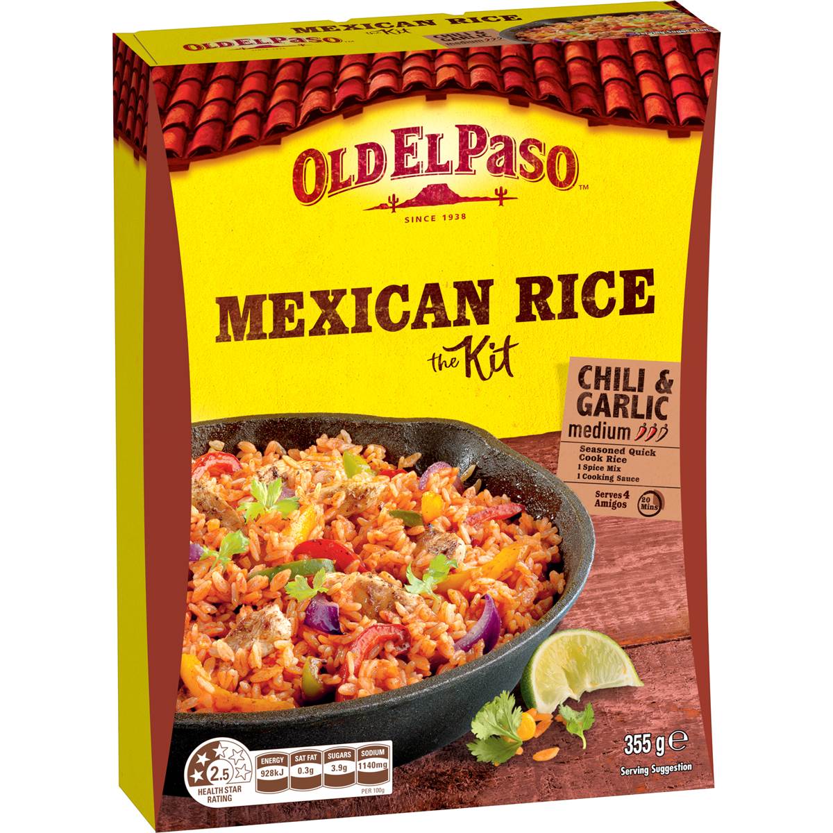 Old El Paso Chili & Garlic Rice Kit Mexican Style 355g Woolworths