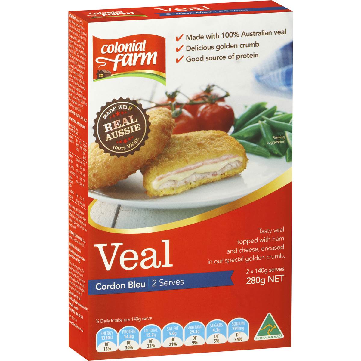 Colonial Farm Veal Cordon Bleu 280g Woolworths