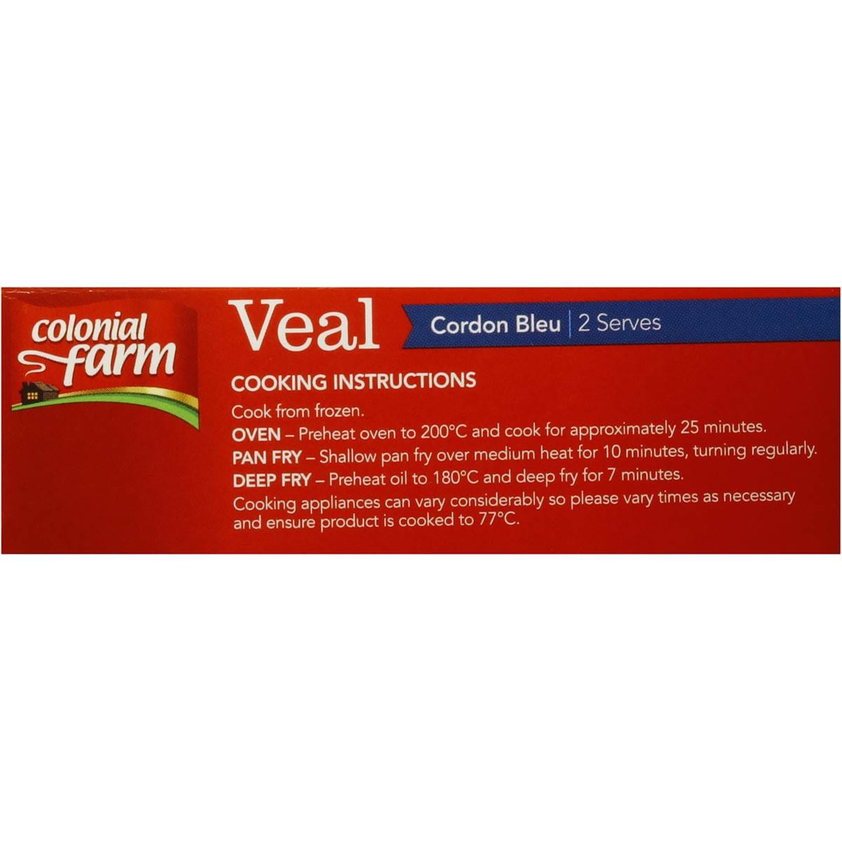 Colonial Farm Veal Cordon Bleu 280g Woolworths