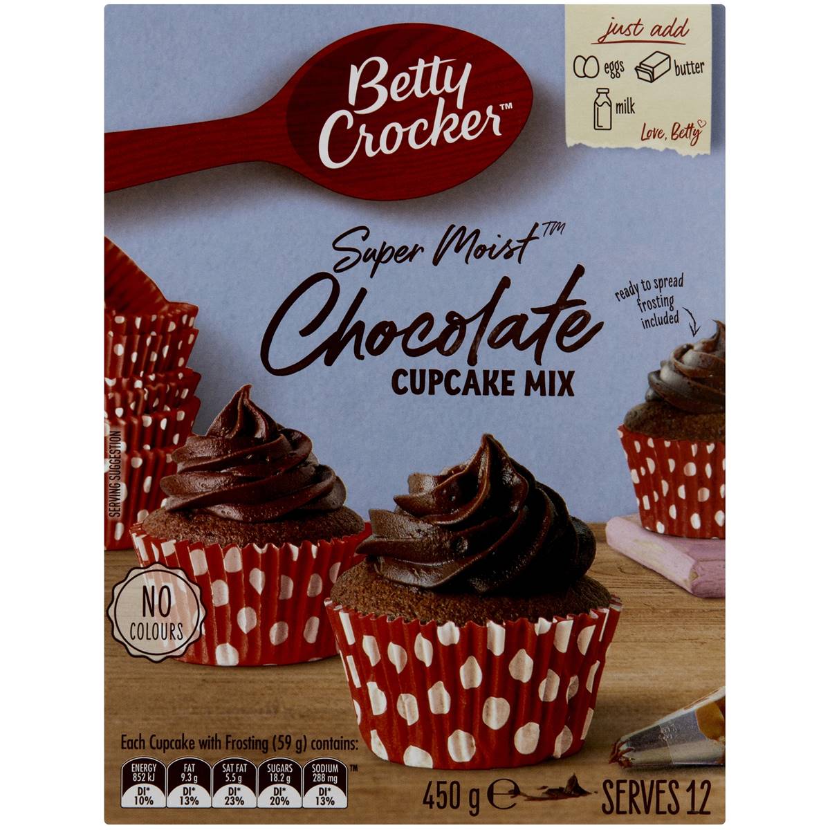 Betty Crocker Chocolate Cupcake Mix Cupcake Mix 450g Woolworths