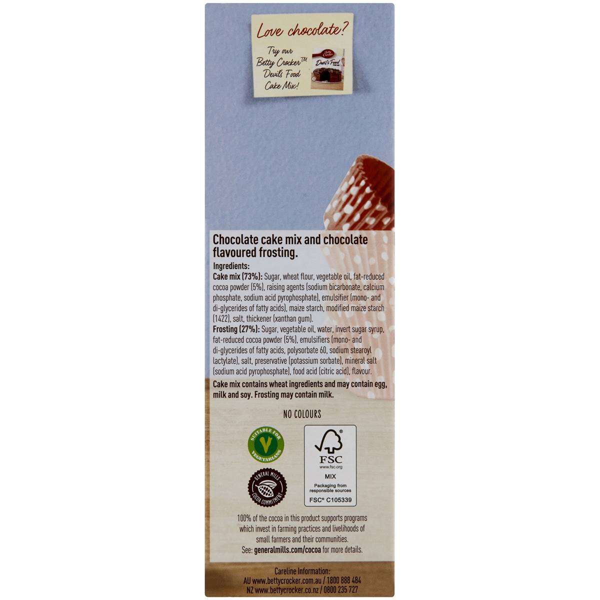 Betty Crocker Chocolate Cupcake Mix Cupcake Mix 450g Woolworths