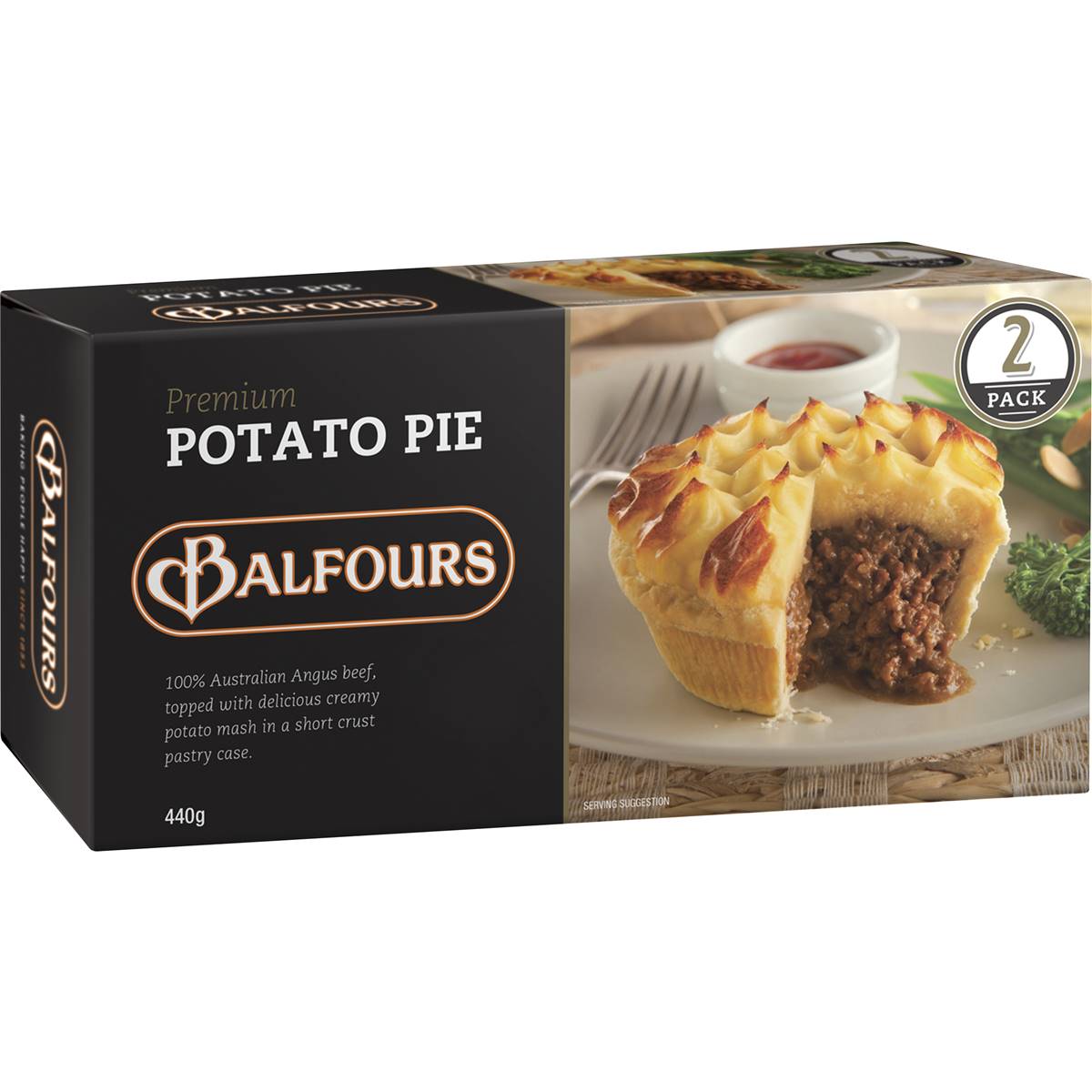 Balfours Meat Pie Premium Potato 440g Woolworths