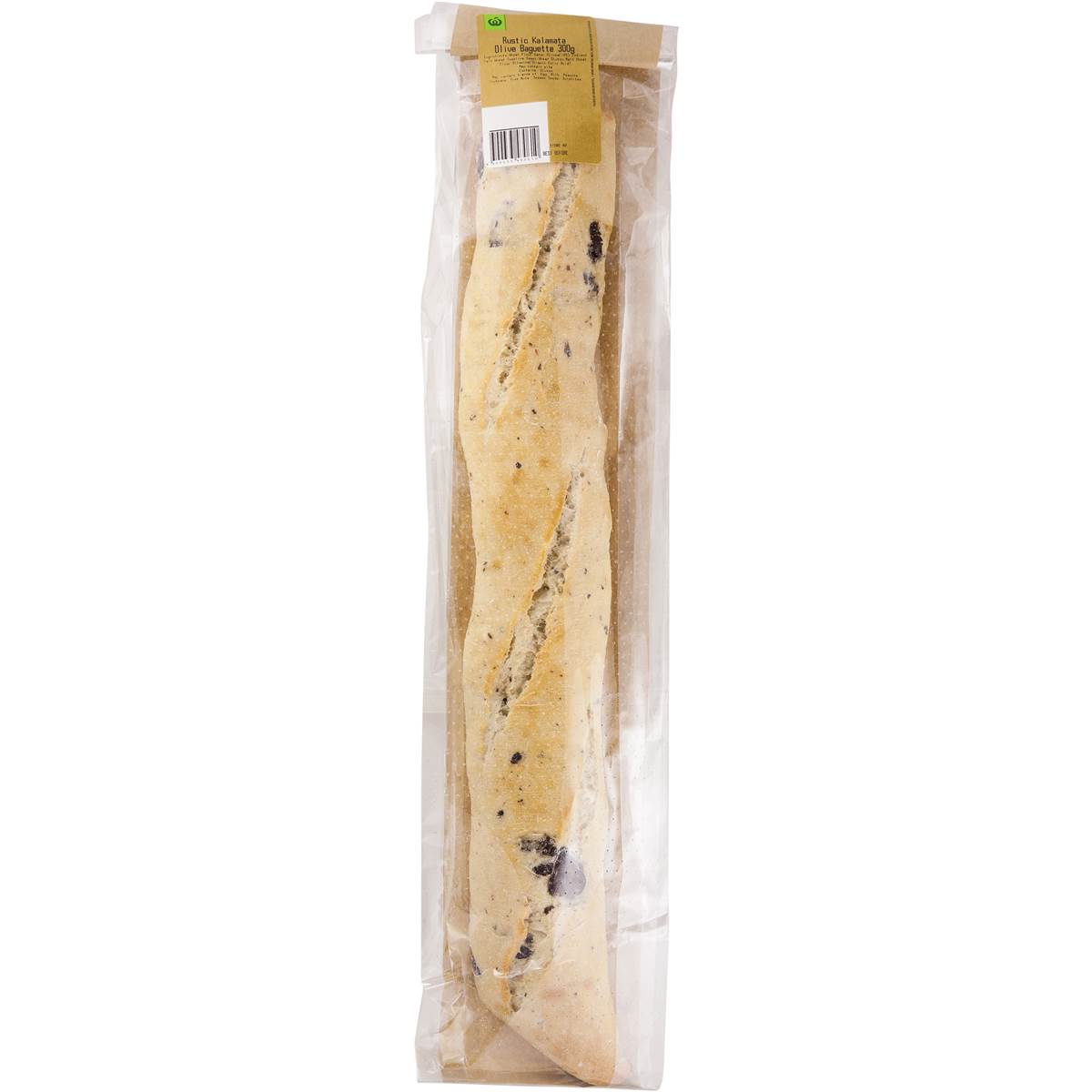 Woolworths Baguette Rustic Kalamata Olive 300g | Woolworths