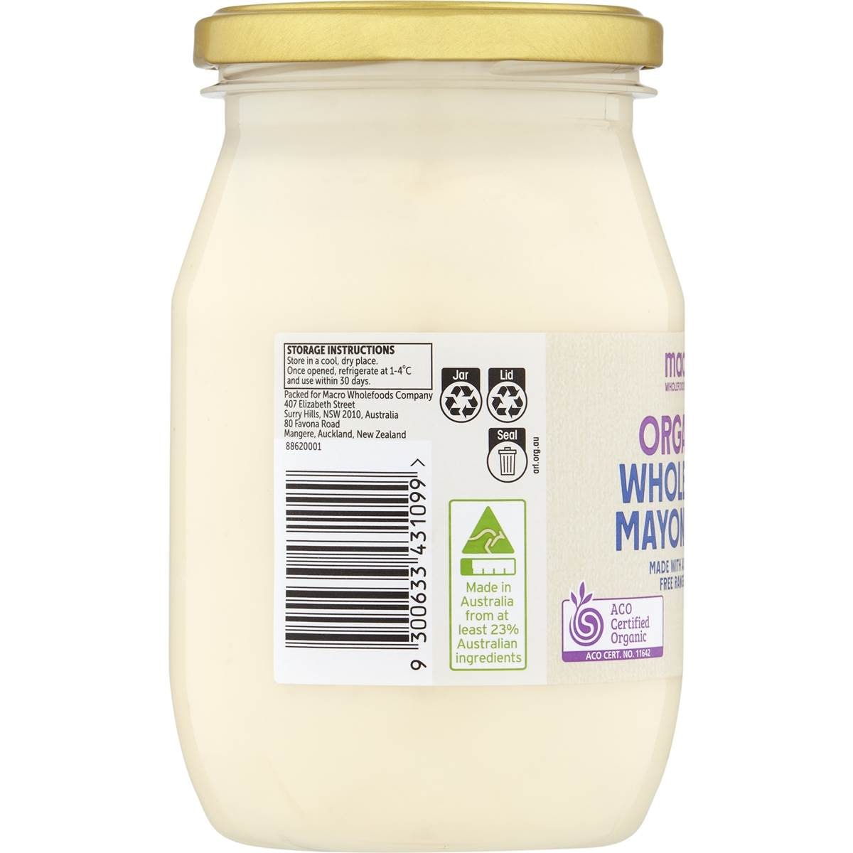 Macro Organic Whole Egg Mayonnaise 440g Woolworths