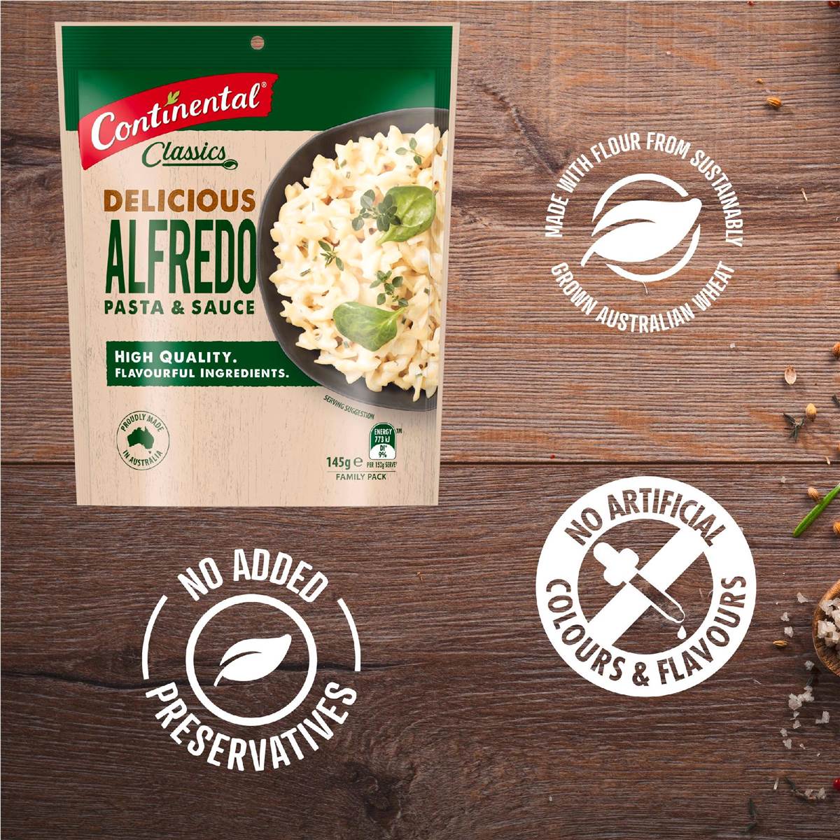 Continental Classics Pasta & Sauce Alfredo Family Pack 145g Woolworths