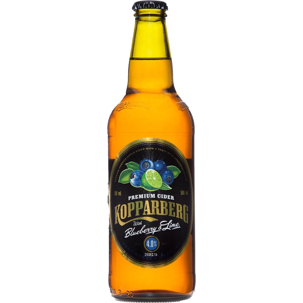 Kopparberg Blueberry & Lime Cider Bottle 500ml Single Woolworths