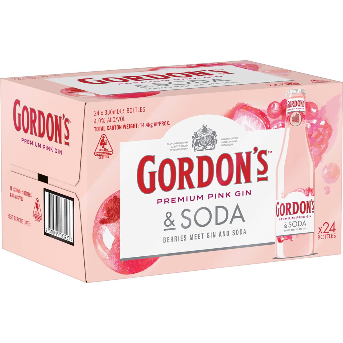 Gordon's Pink Gin & Soda 330ml Woolworths