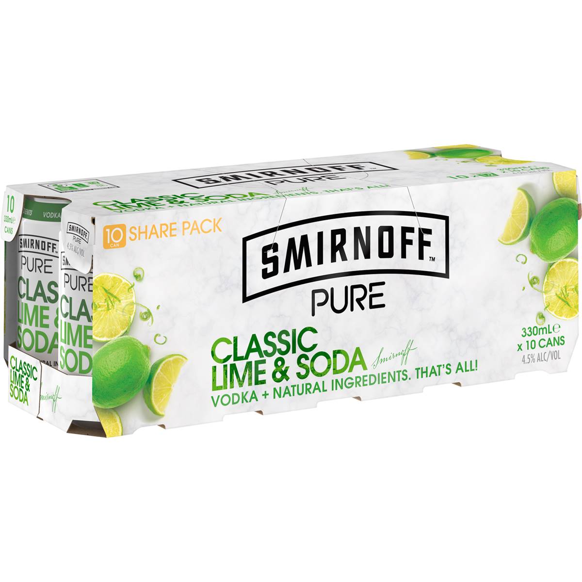 Smirnoff Pure Classic Lime & Soda