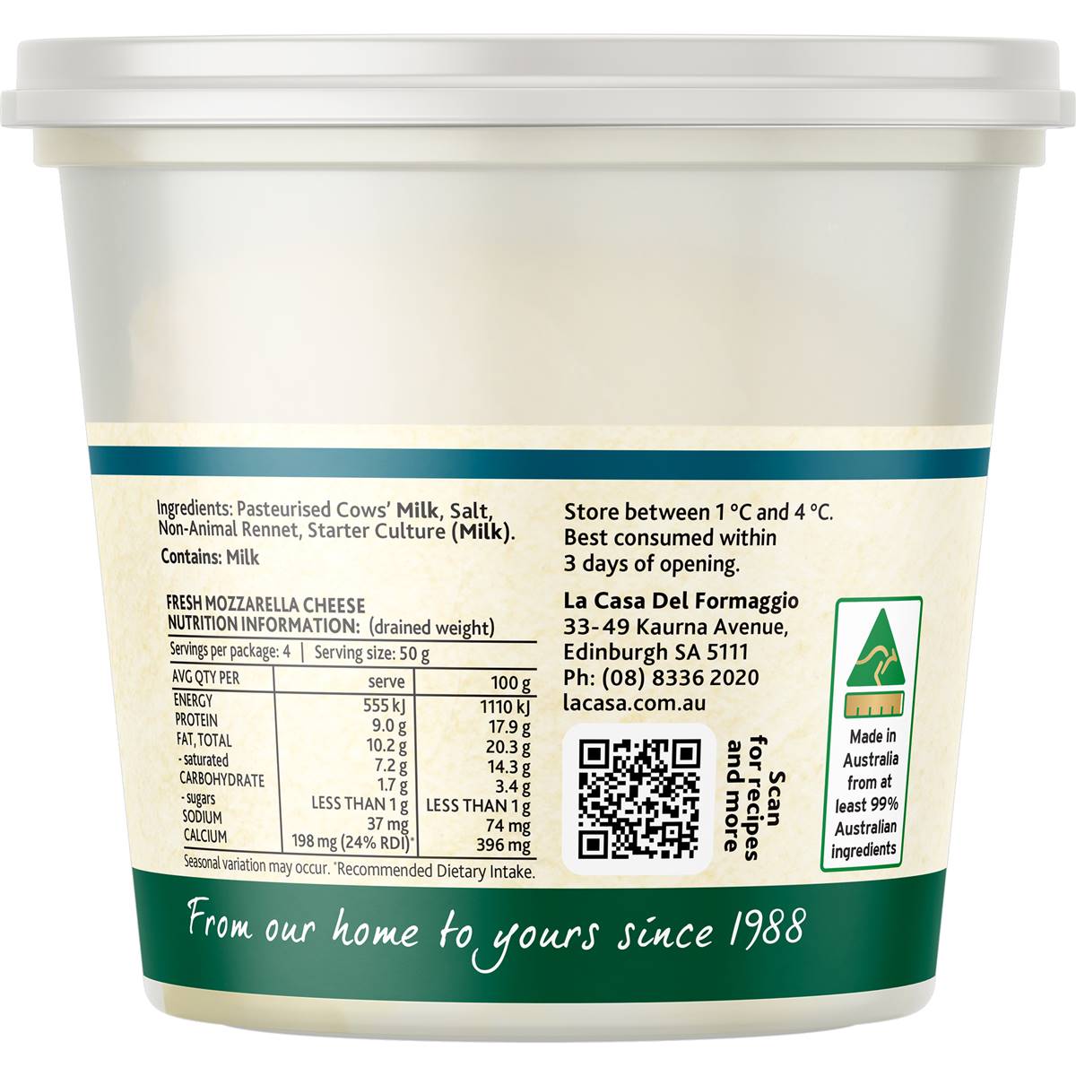 La Casa Del Formaggio Fresh Mozzarella 200g Woolworths